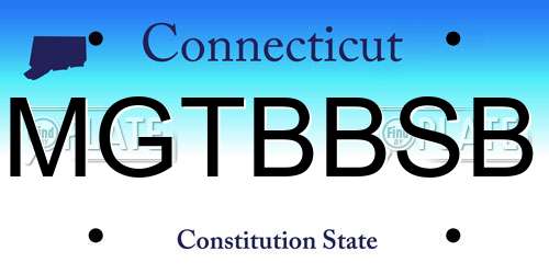MGTBBSB Connecticut License Plate