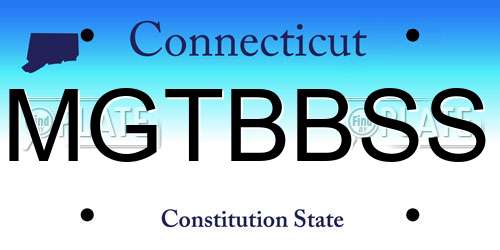 MGTBBSS Connecticut License Plate
