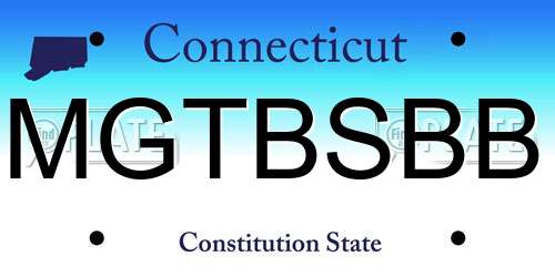 MGTBSBB Connecticut License Plate