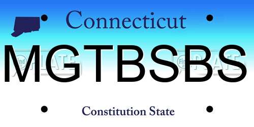 MGTBSBS Connecticut License Plate