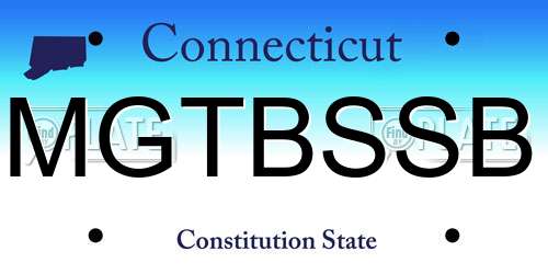 MGTBSSB Connecticut License Plate