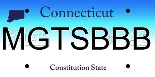 MGTSBBB Connecticut License Plate