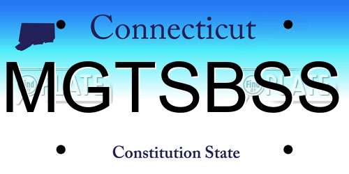 MGTSBSS Connecticut License Plate