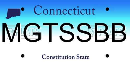 MGTSSBB Connecticut License Plate