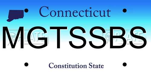 MGTSSBS Connecticut License Plate