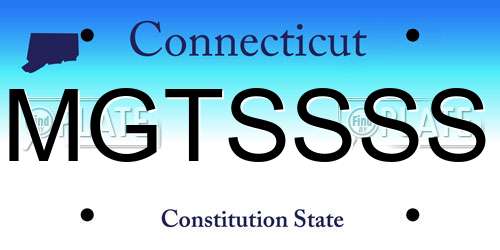 MGTSSSS Connecticut License Plate