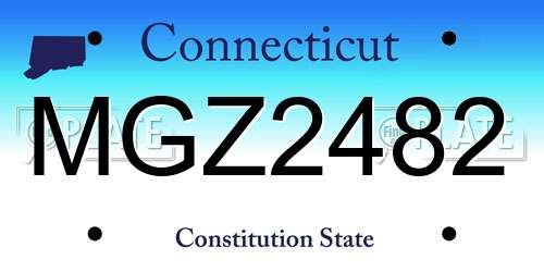 MGZ2482 Connecticut License Plate