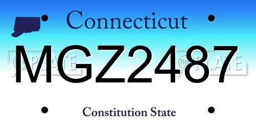 MGZ2487 Connecticut License Plate