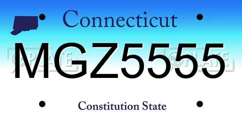MGZ5555 Connecticut License Plate