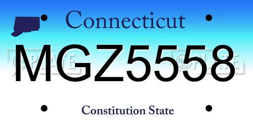 MGZ5558 Connecticut License Plate