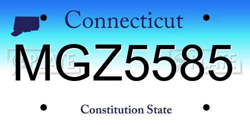 MGZ5585 Connecticut License Plate