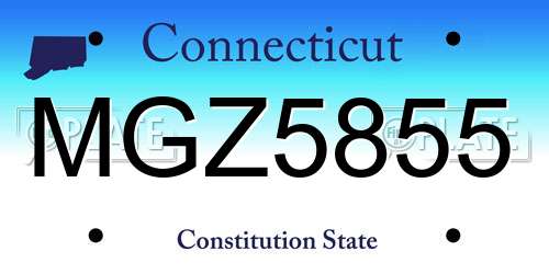 MGZ5855 Connecticut License Plate