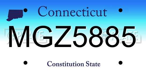 MGZ5885 Connecticut License Plate