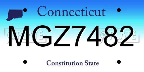 MGZ7482 Connecticut License Plate