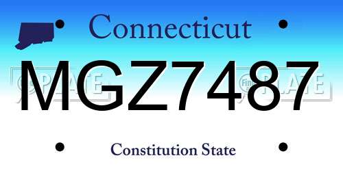 MGZ7487 Connecticut License Plate