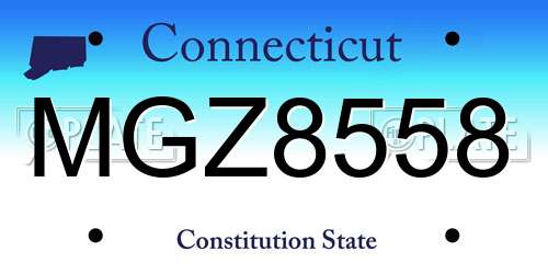 MGZ8558 Connecticut License Plate
