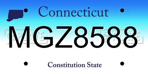 MGZ8588 Connecticut License Plate
