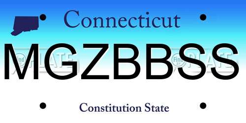 MGZBBSS Connecticut License Plate