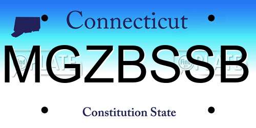 MGZBSSB Connecticut License Plate