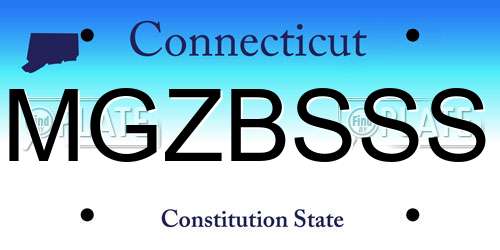 MGZBSSS Connecticut License Plate