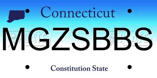 MGZSBBS Connecticut License Plate