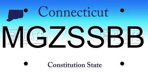 MGZSSBB Connecticut License Plate