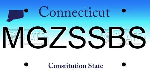 MGZSSBS Connecticut License Plate