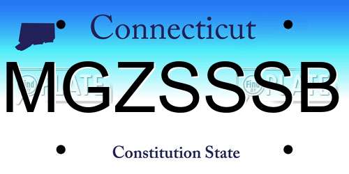 MGZSSSB Connecticut License Plate