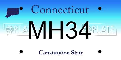 MH34 Connecticut License Plate