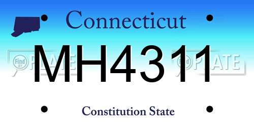 MH4311 Connecticut License Plate