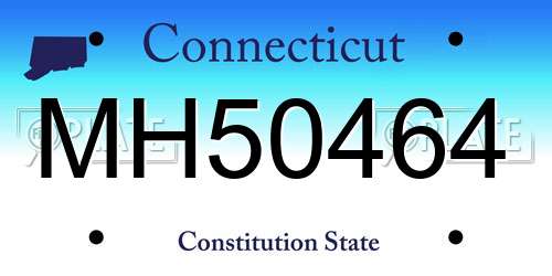 MH50464 Connecticut License Plate