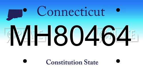 MH80464 Connecticut License Plate