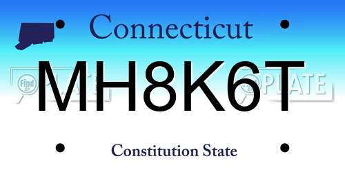 MH8K6T Connecticut License Plate