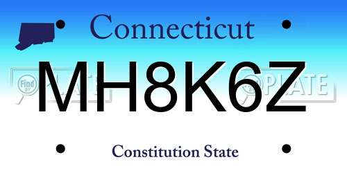 MH8K6Z Connecticut License Plate