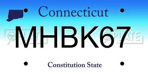 MHBK67 Connecticut License Plate