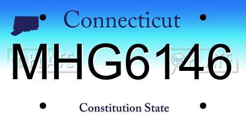 MHG6146 Connecticut License Plate