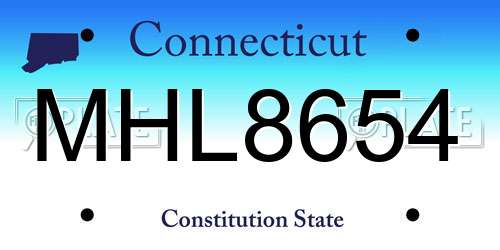 MHL8654 Connecticut License Plate