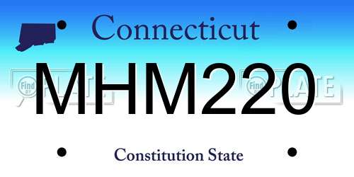 MHM220 Connecticut License Plate