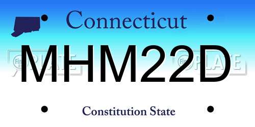 MHM22D Connecticut License Plate