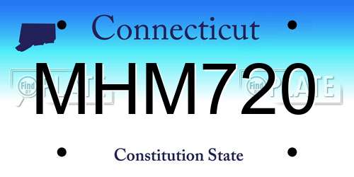 MHM720 Connecticut License Plate