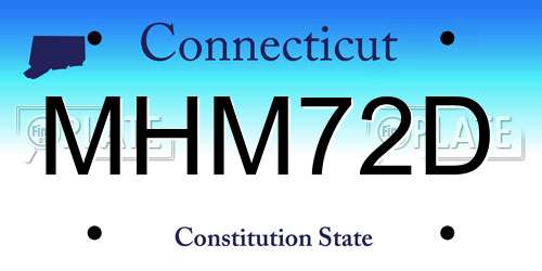 MHM72D Connecticut License Plate