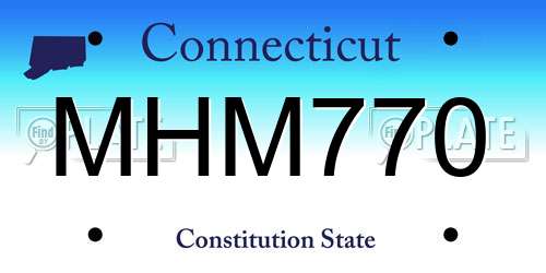 MHM770 Connecticut License Plate