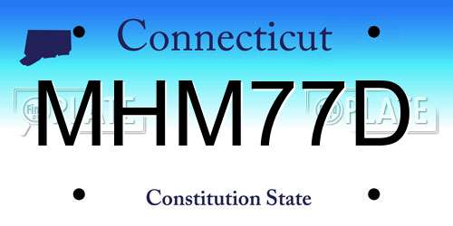 MHM77D Connecticut License Plate