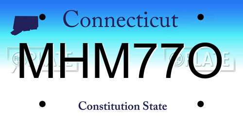 MHM77O Connecticut License Plate