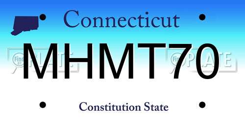 MHMT70 Connecticut License Plate