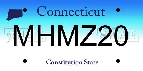 MHMZ20 Connecticut License Plate