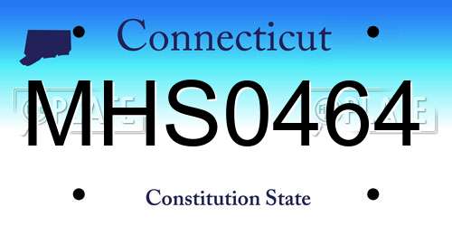 MHS0464 Connecticut License Plate