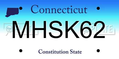 MHSK62 Connecticut License Plate