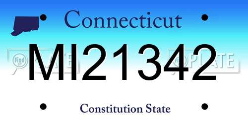 MI21342 Connecticut License Plate