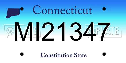 MI21347 Connecticut License Plate